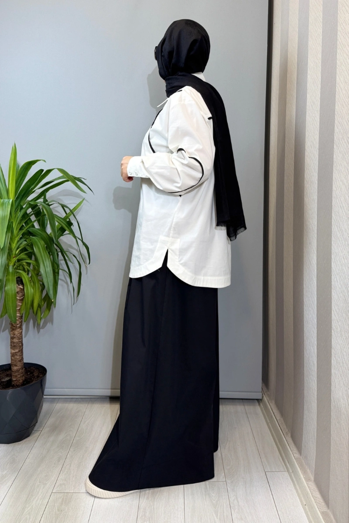 Clande Biye Detaylı Koton Gömlek Ekru 2601-3023