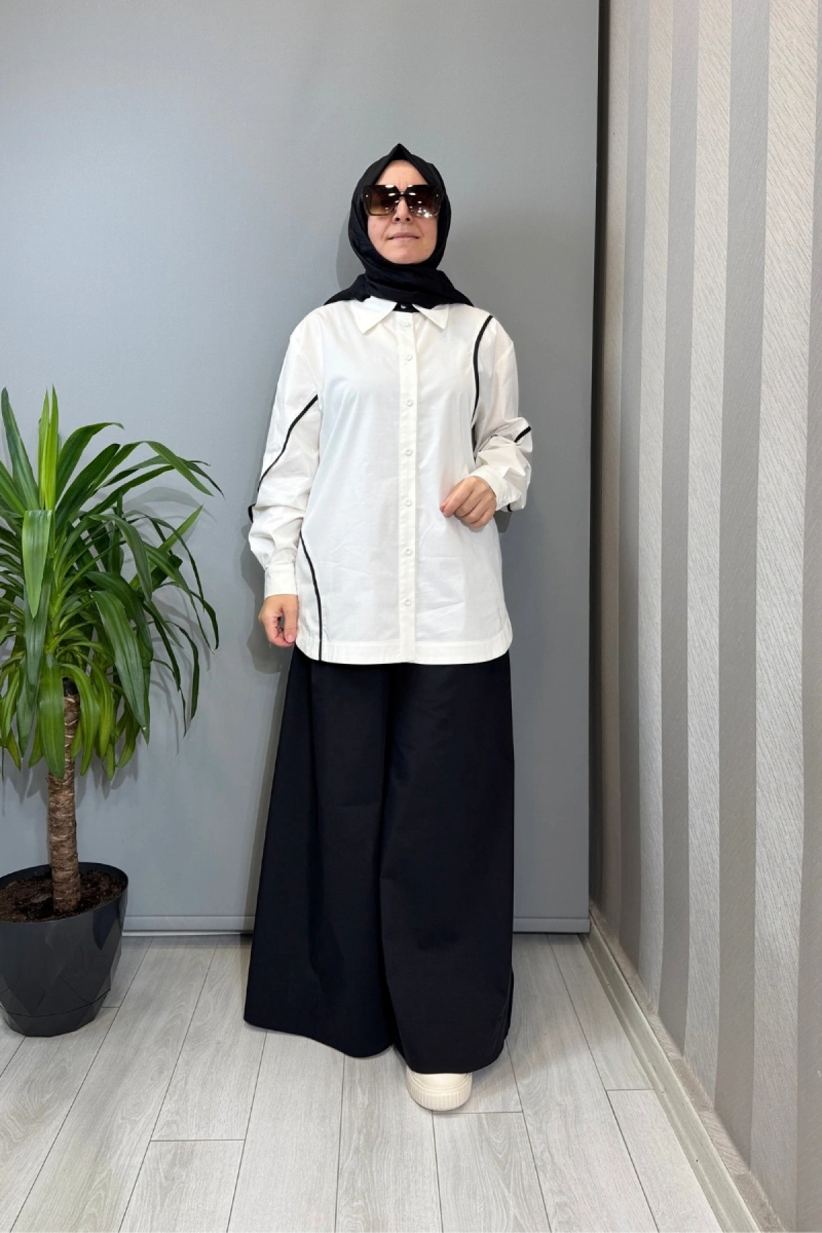 Clande Biye Detaylı Koton Gömlek Ekru 2601-3023