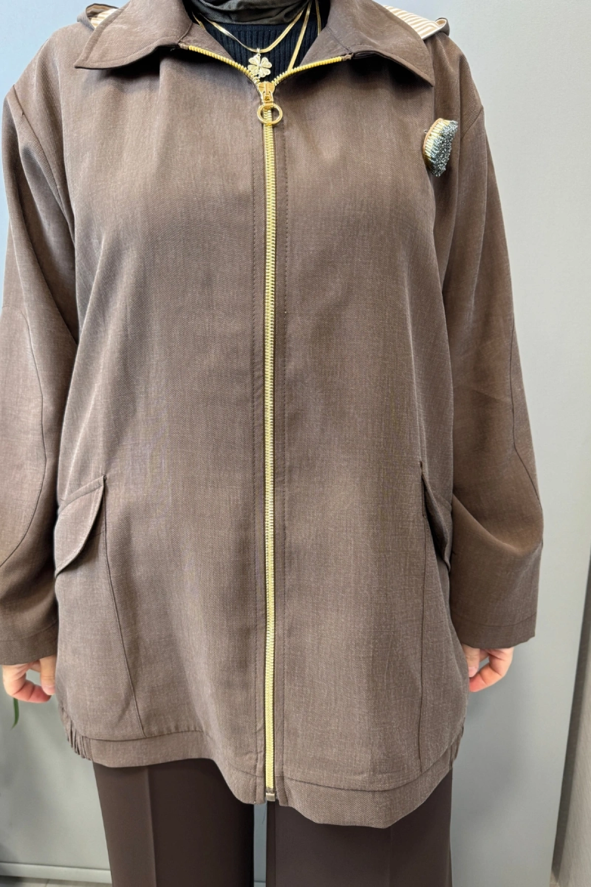 Ghisa Kirpi Aksesuar Detaylı Ceket Kahve 3610C3299