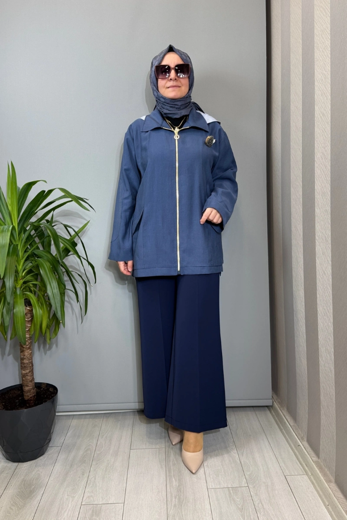 Ghisa Kirpi Aksesuar Detaylı Ceket İndigo 3610C3299