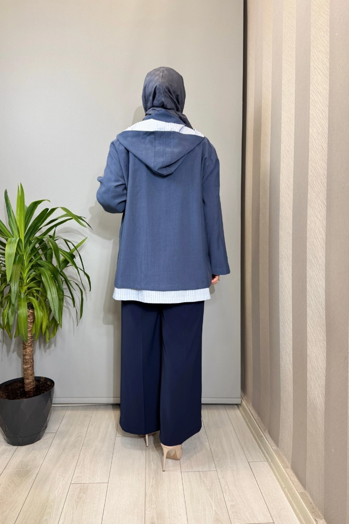 Ghisa Kirpi Aksesuar Detaylı Ceket İndigo 3610C3299