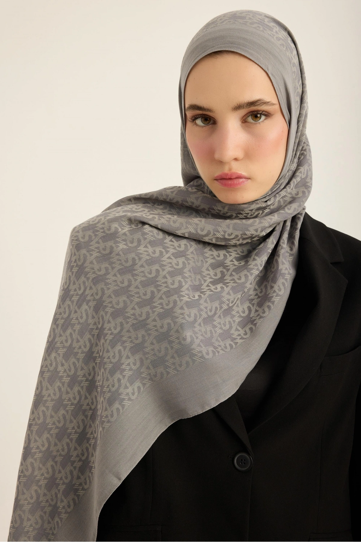 Maisa REMZ İPEK PAMUK TENSEL ŞAL 70*190 CM - KOYU GRİ