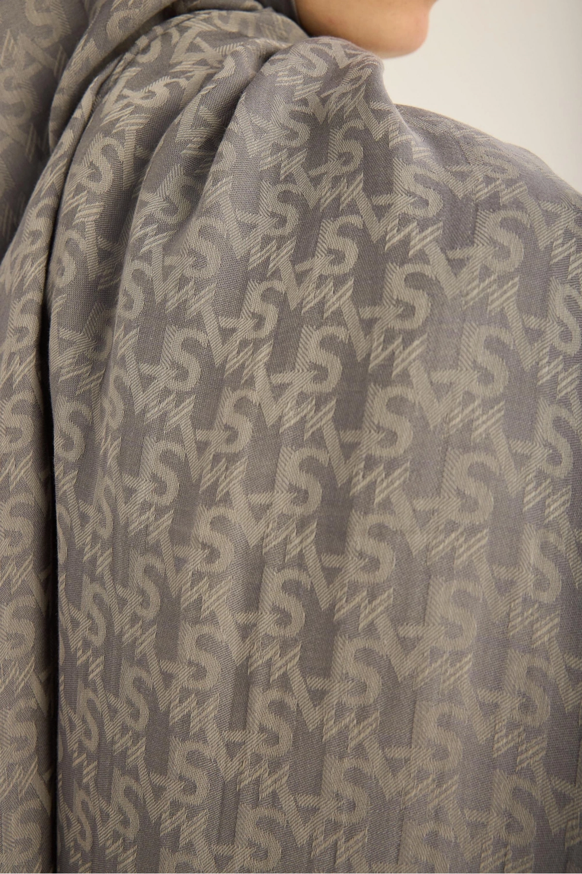 Maisa REMZ İPEK PAMUK TENSEL ŞAL 70*190 CM - KOYU GRİ