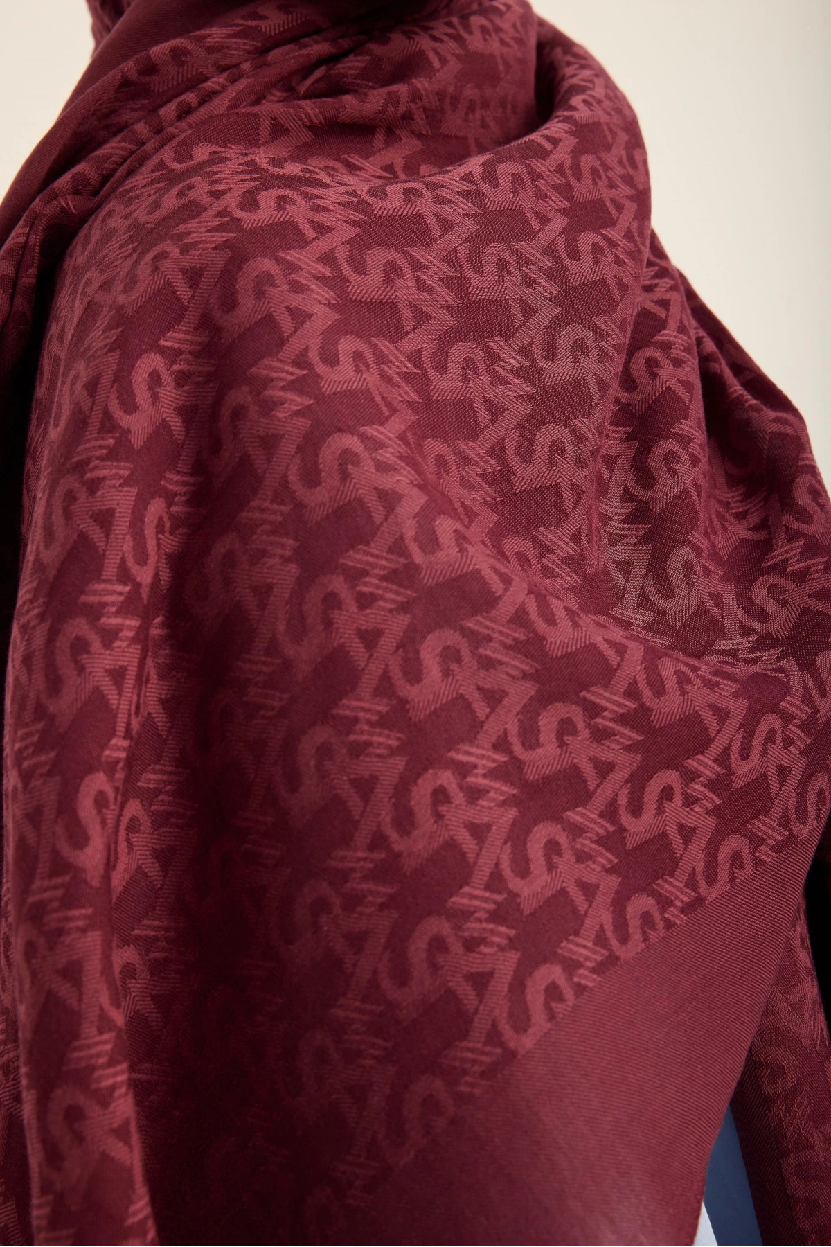 Maisa REMZ İPEK PAMUK TENSEL ŞAL 70*190 CM - BORDO