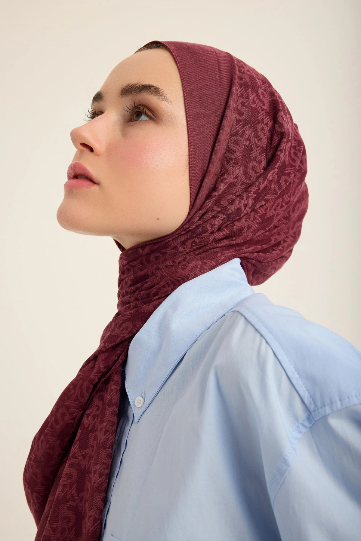 Maisa REMZ İPEK PAMUK TENSEL ŞAL 70*190 CM - BORDO