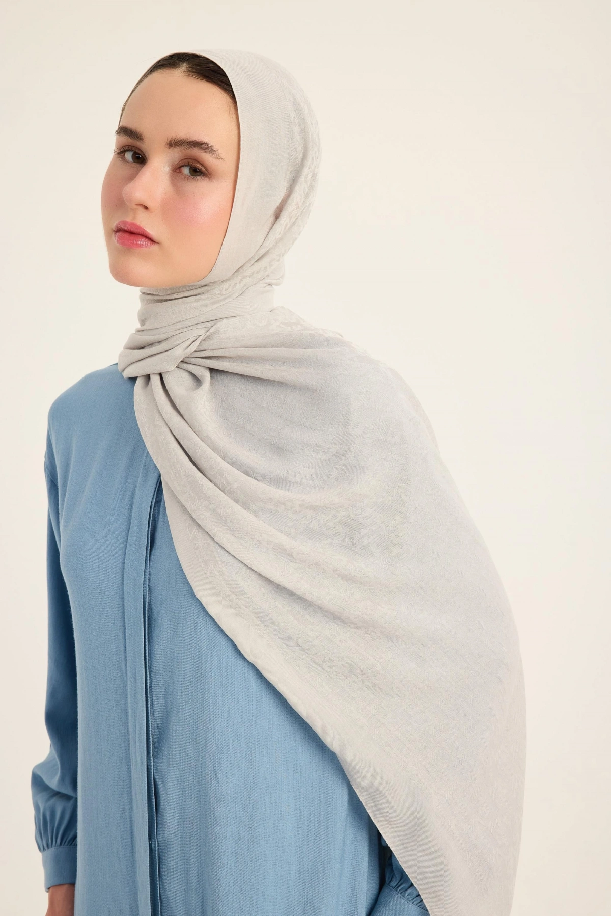 Maisa REMZ İPEK PAMUK TENSEL ŞAL 70*190 CM - AÇIK GRİ