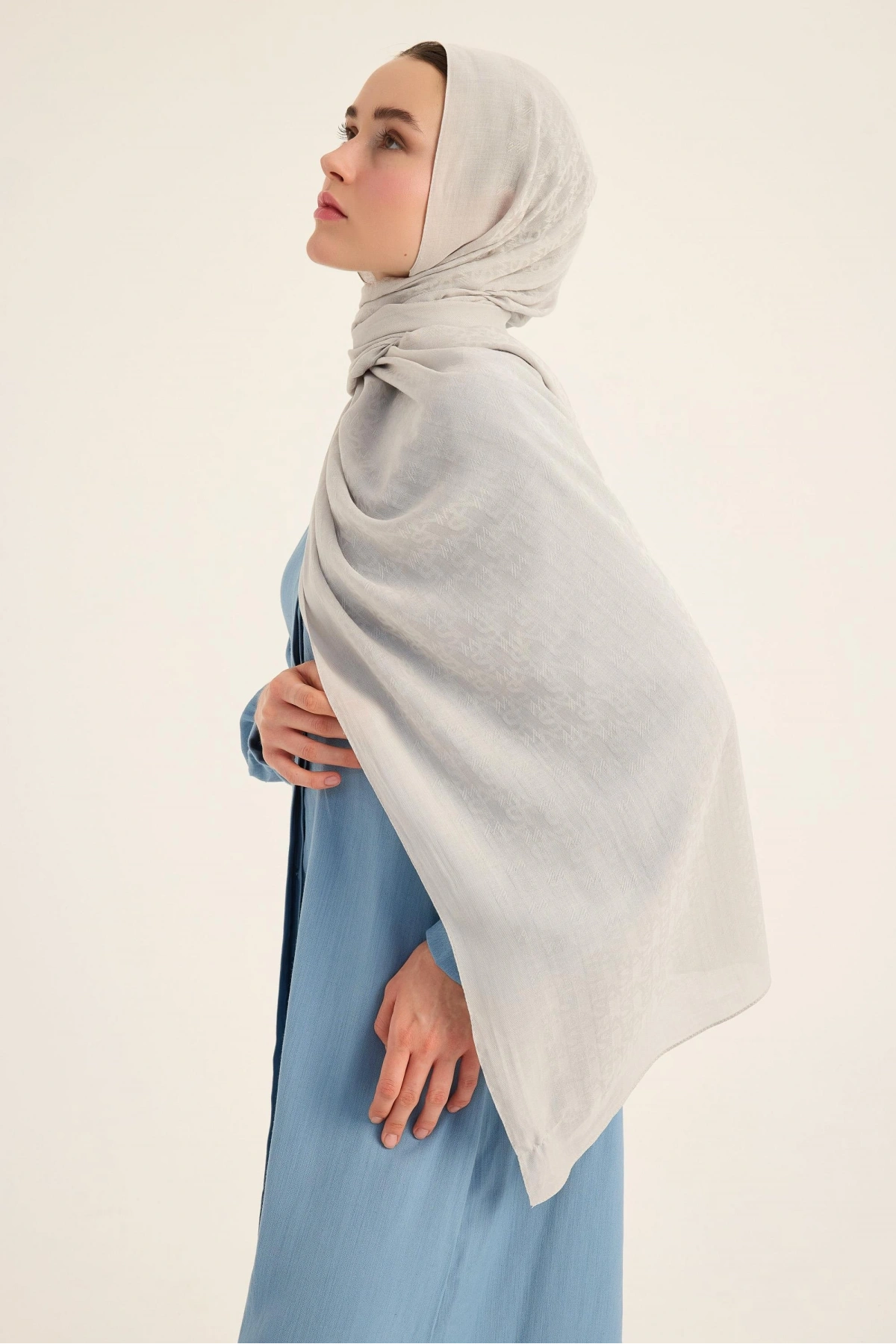 Maisa REMZ İPEK PAMUK TENSEL ŞAL 70*190 CM - AÇIK GRİ