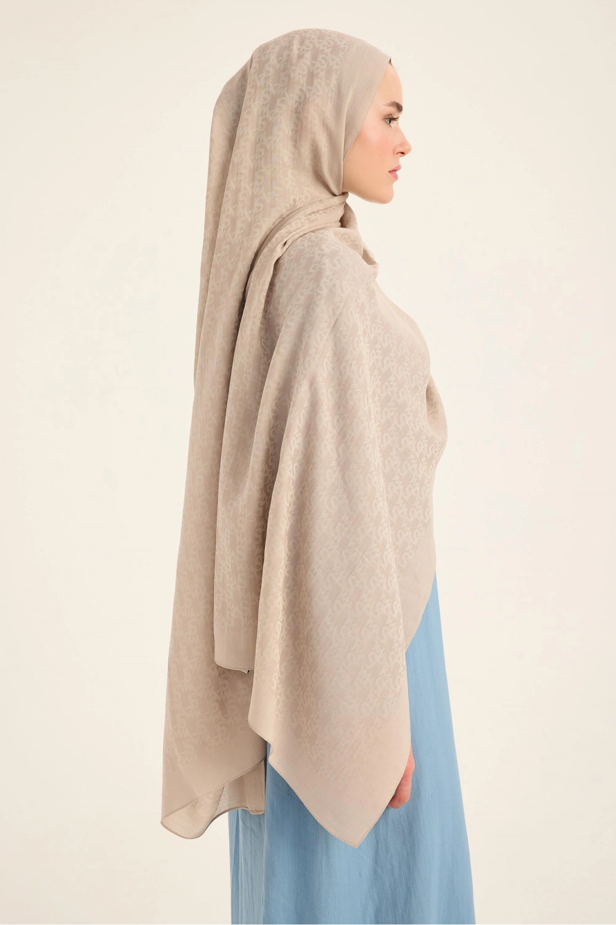 Maisa REMZ İPEK PAMUK TENSEL ŞAL 70*190 CM - TAŞ