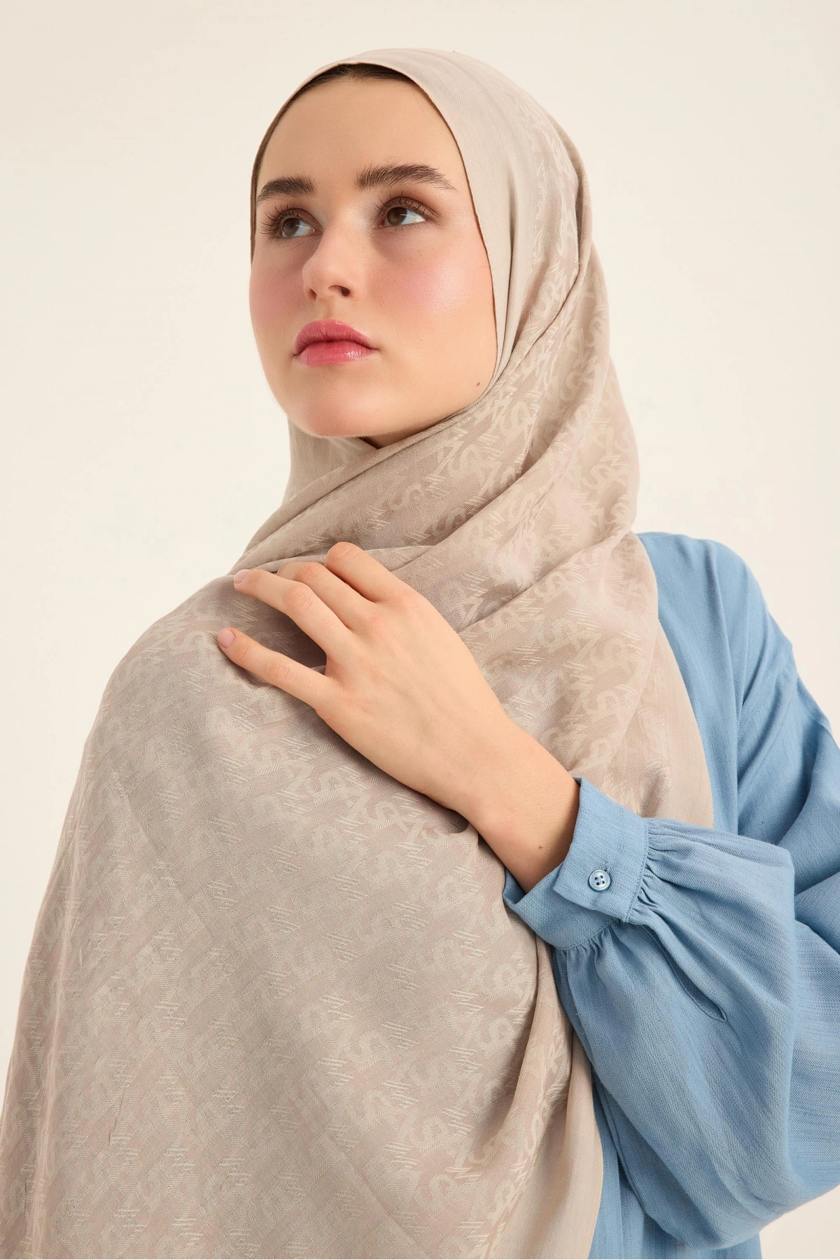 Maisa REMZ İPEK PAMUK TENSEL ŞAL 70*190 CM - TAŞ