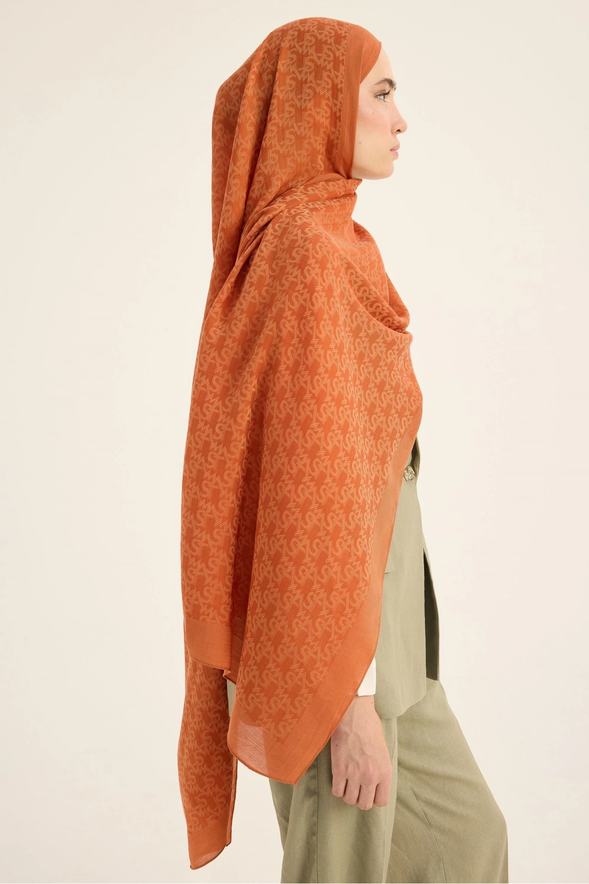 Maisa REMZ İPEK PAMUK TENSEL ŞAL 70*190 CM - TABA