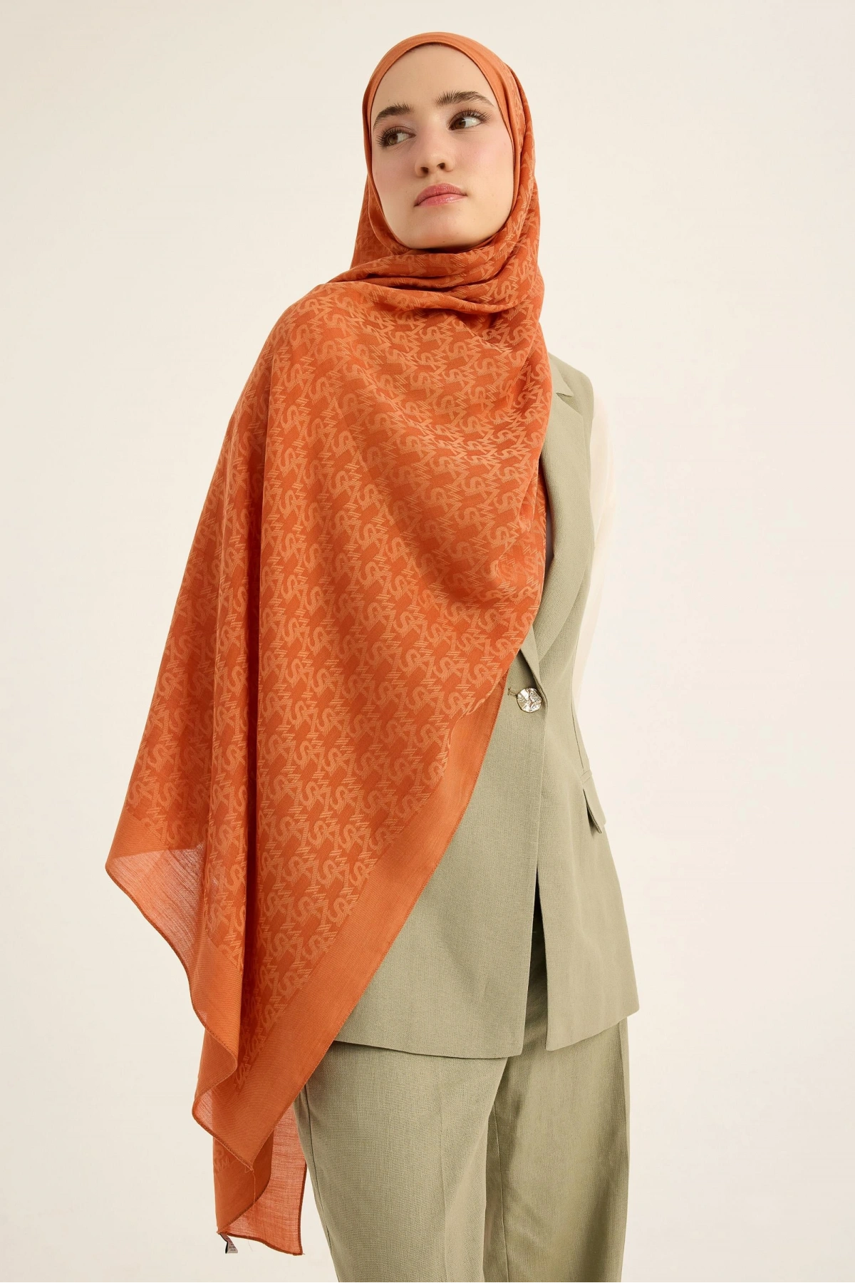 Maisa REMZ İPEK PAMUK TENSEL ŞAL 70*190 CM - TABA