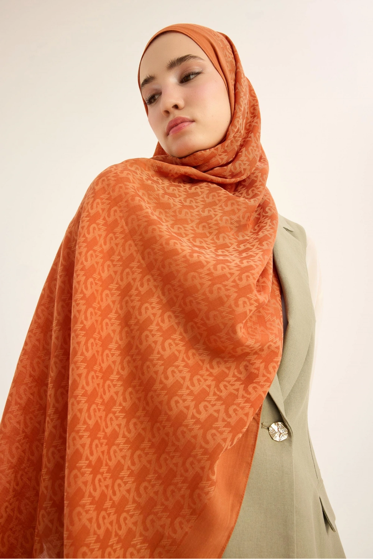 Maisa REMZ İPEK PAMUK TENSEL ŞAL 70*190 CM - TABA