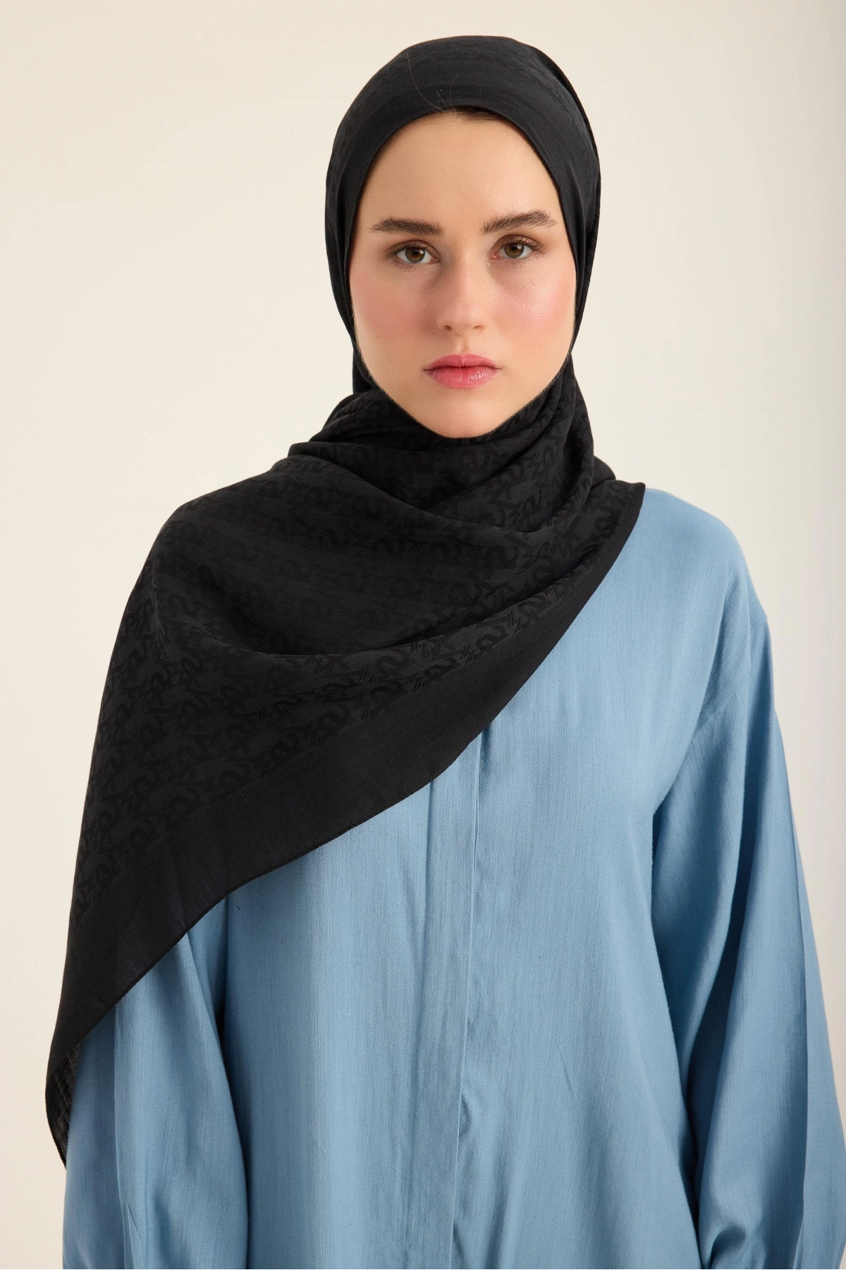 Maisa REMZ İPEK PAMUK TENSEL ŞAL 70*190 CM - SİYAH