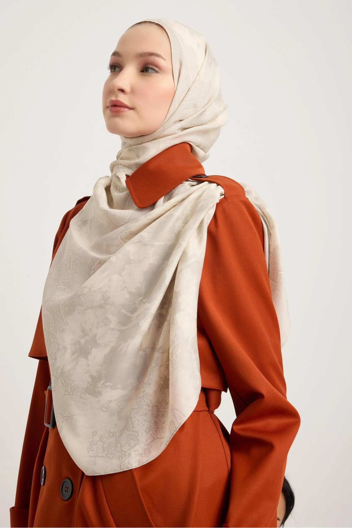 Maisa GÜLRUH FLOŞ VİSKON ŞAL 70*190 CM - BEJ