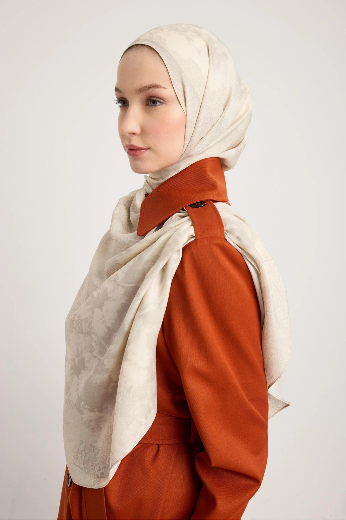 Maisa GÜLRUH FLOŞ VİSKON ŞAL 70*190 CM - BEJ