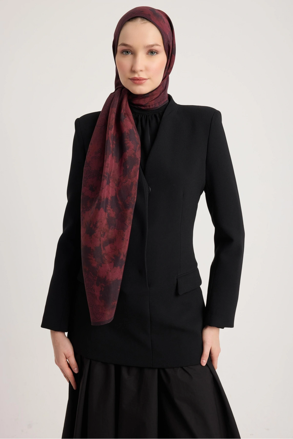 Maisa GÜLRUH FLOŞ VİSKON ŞAL 70*190 CM - MÜRDÜM