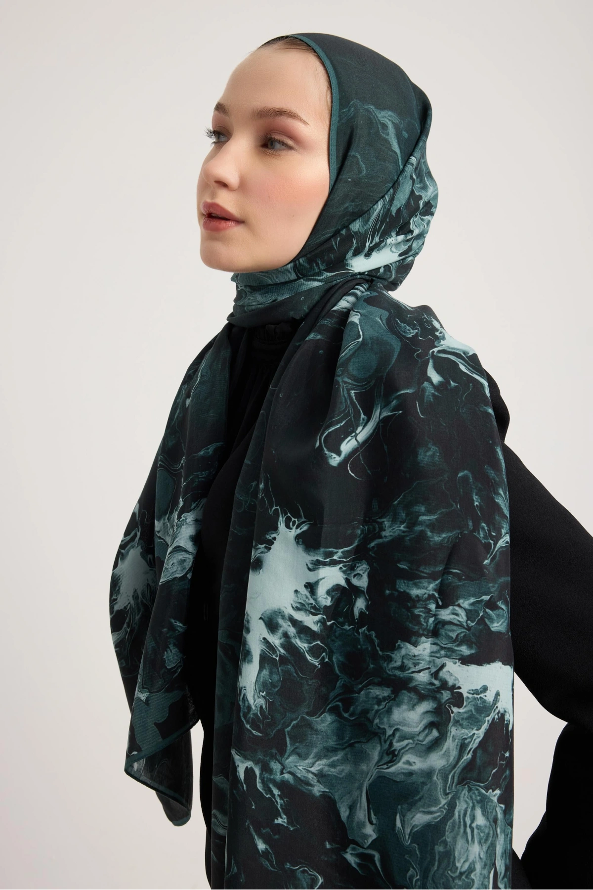 Maisa SABA FLOŞ VİSKON ŞAL 70*190 CM - SİYAH