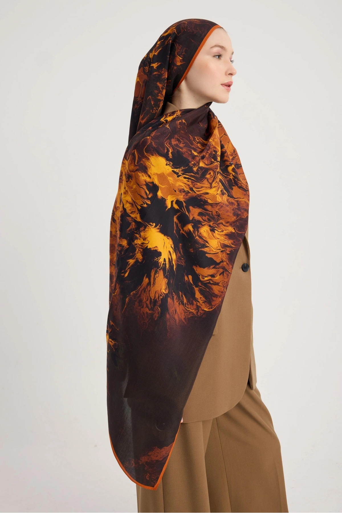 Maisa SABA FLOŞ VİSKON ŞAL 70*190 CM - KAHVERENGİ
