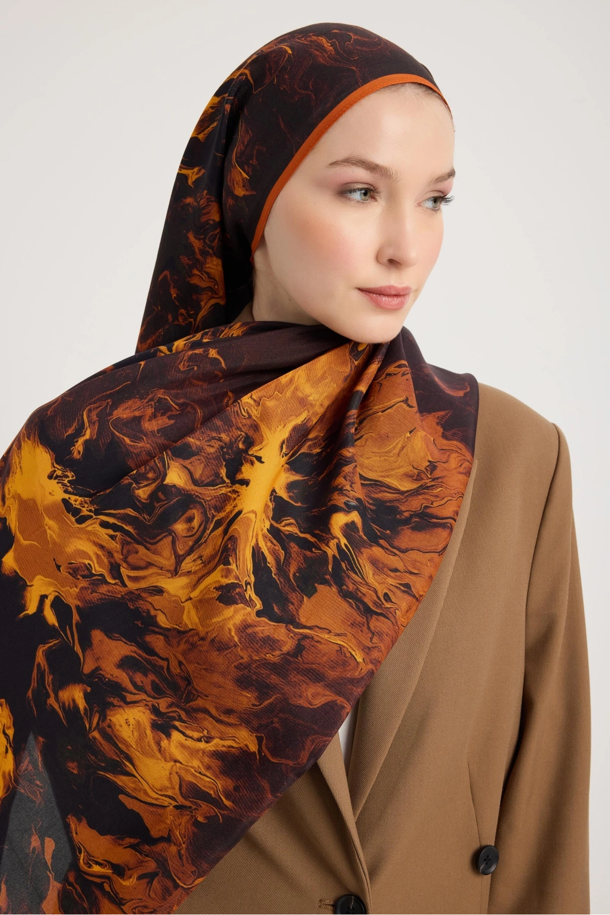 Maisa SABA FLOŞ VİSKON ŞAL 70*190 CM - KAHVERENGİ