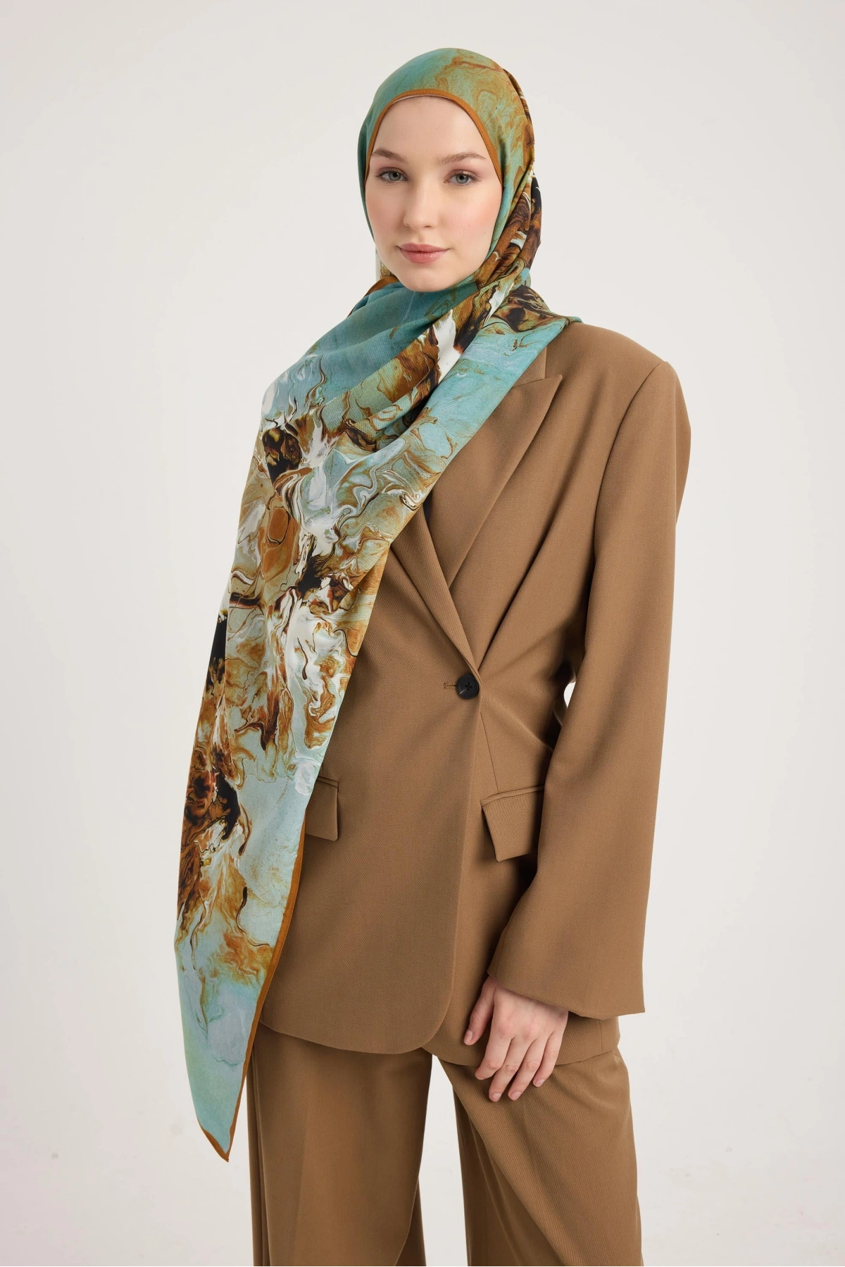 Maisa SABA FLOŞ VİSKON ŞAL 70*190 CM - CAMEL