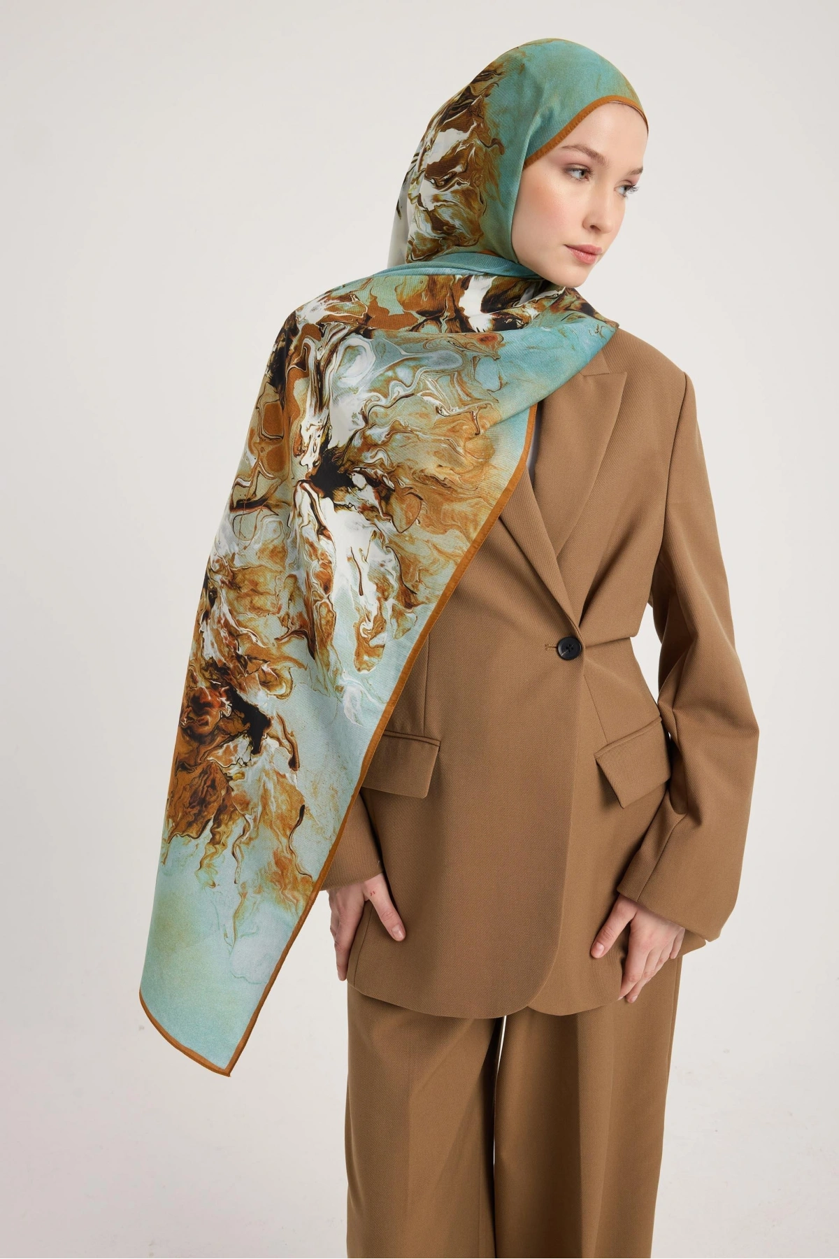 Maisa SABA FLOŞ VİSKON ŞAL 70*190 CM - CAMEL