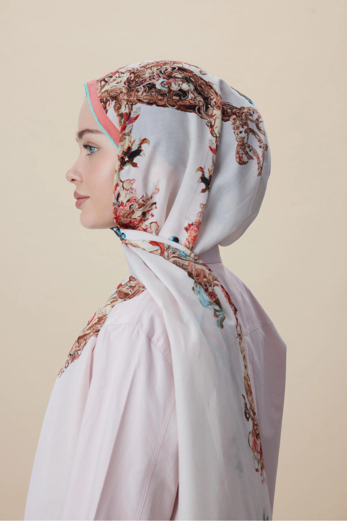 Maisa ŞEBNEM FLOŞ VİSKON ŞAL 70*190 CM - PUDRA PEMBE