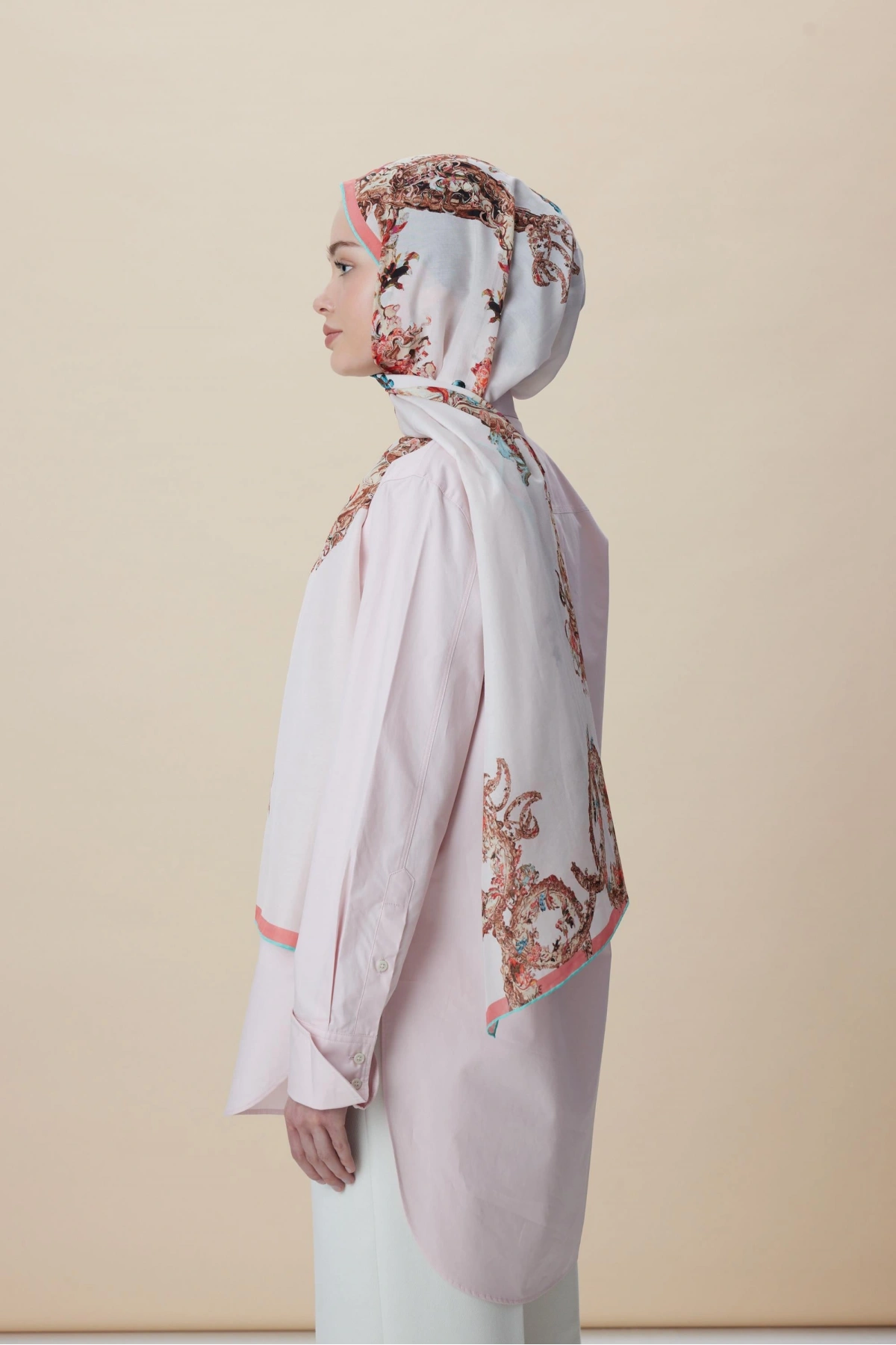 Maisa ŞEBNEM FLOŞ VİSKON ŞAL 70*190 CM - PUDRA PEMBE