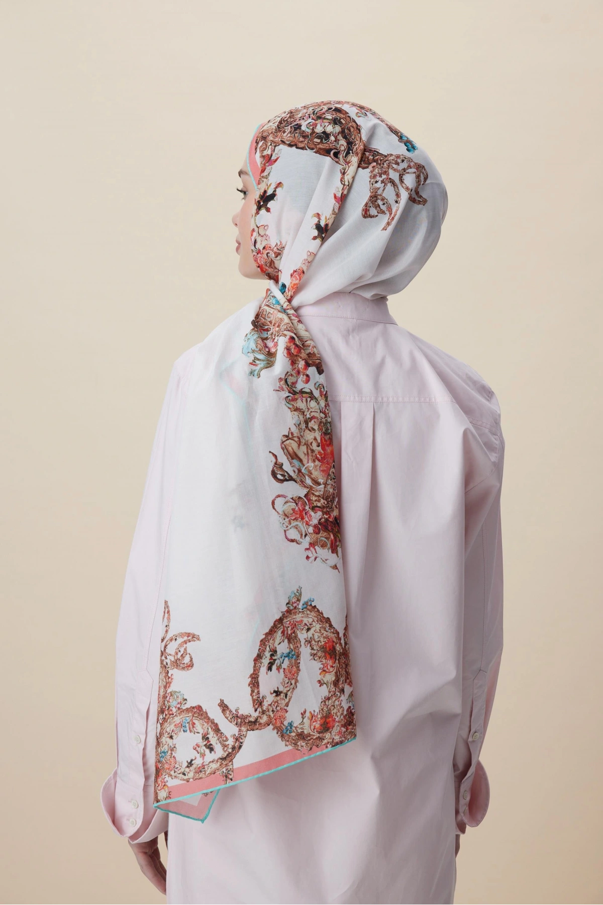 Maisa ŞEBNEM FLOŞ VİSKON ŞAL 70*190 CM - PUDRA PEMBE