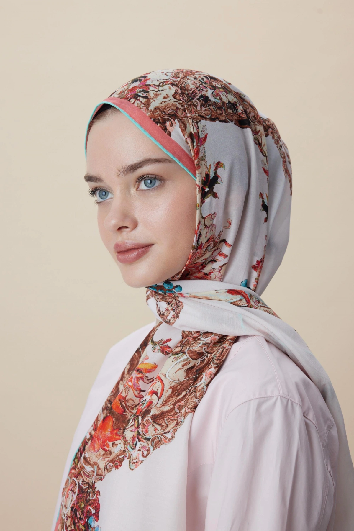 Maisa ŞEBNEM FLOŞ VİSKON ŞAL 70*190 CM - PUDRA PEMBE