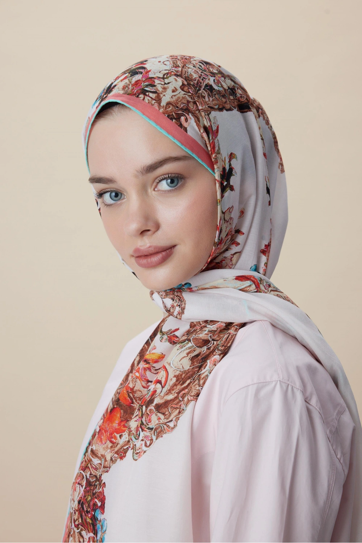 Maisa ŞEBNEM FLOŞ VİSKON ŞAL 70*190 CM - PUDRA PEMBE