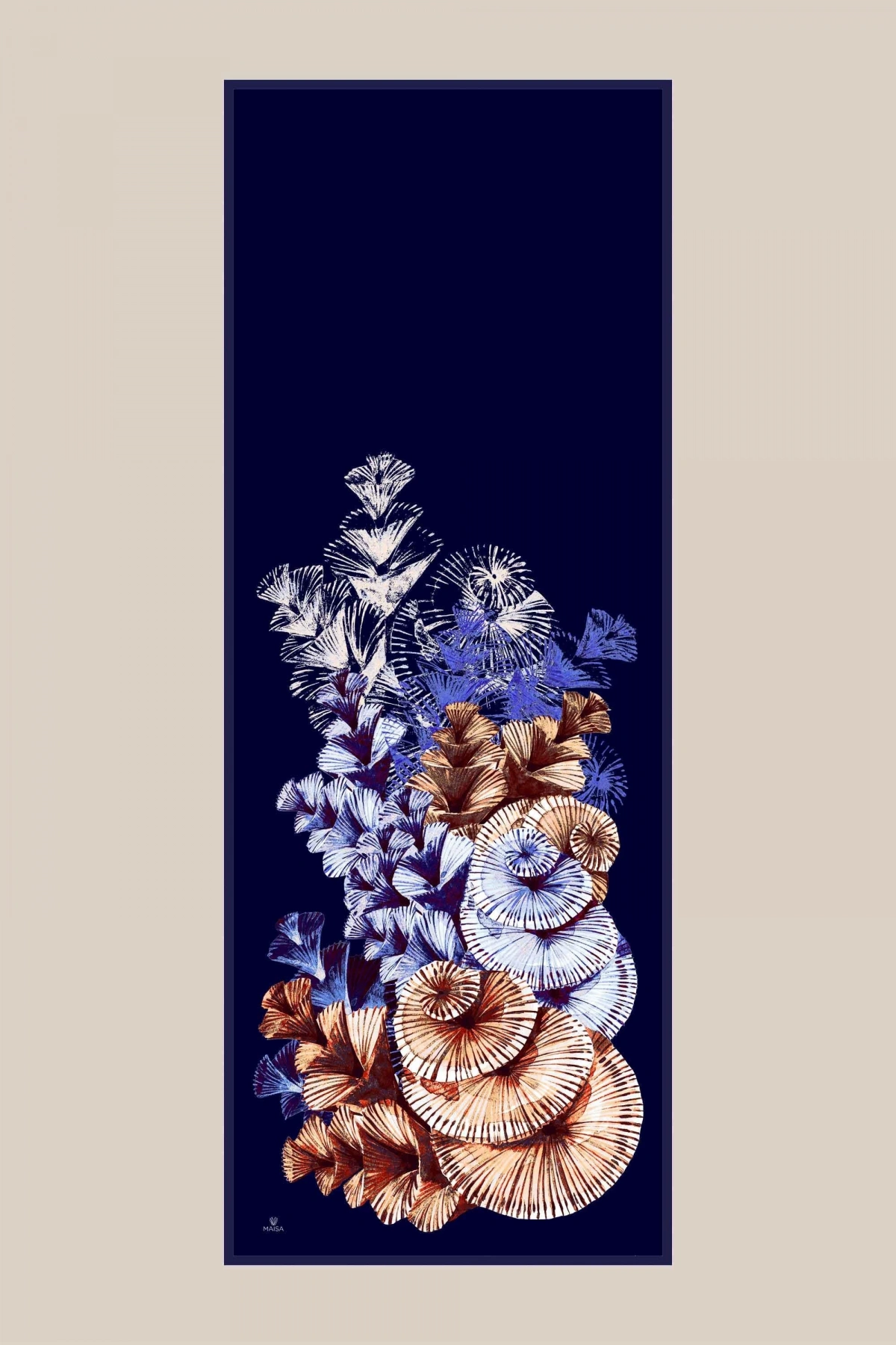 Maisa DEVRAN FLOŞ VİSKON ŞAL 70*190 CM - LACİVERT