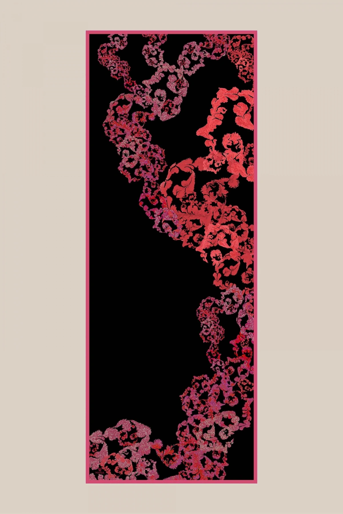 Maisa LAGÜN FLOŞ VİSKON ŞAL 70*190 CM - SİYAH