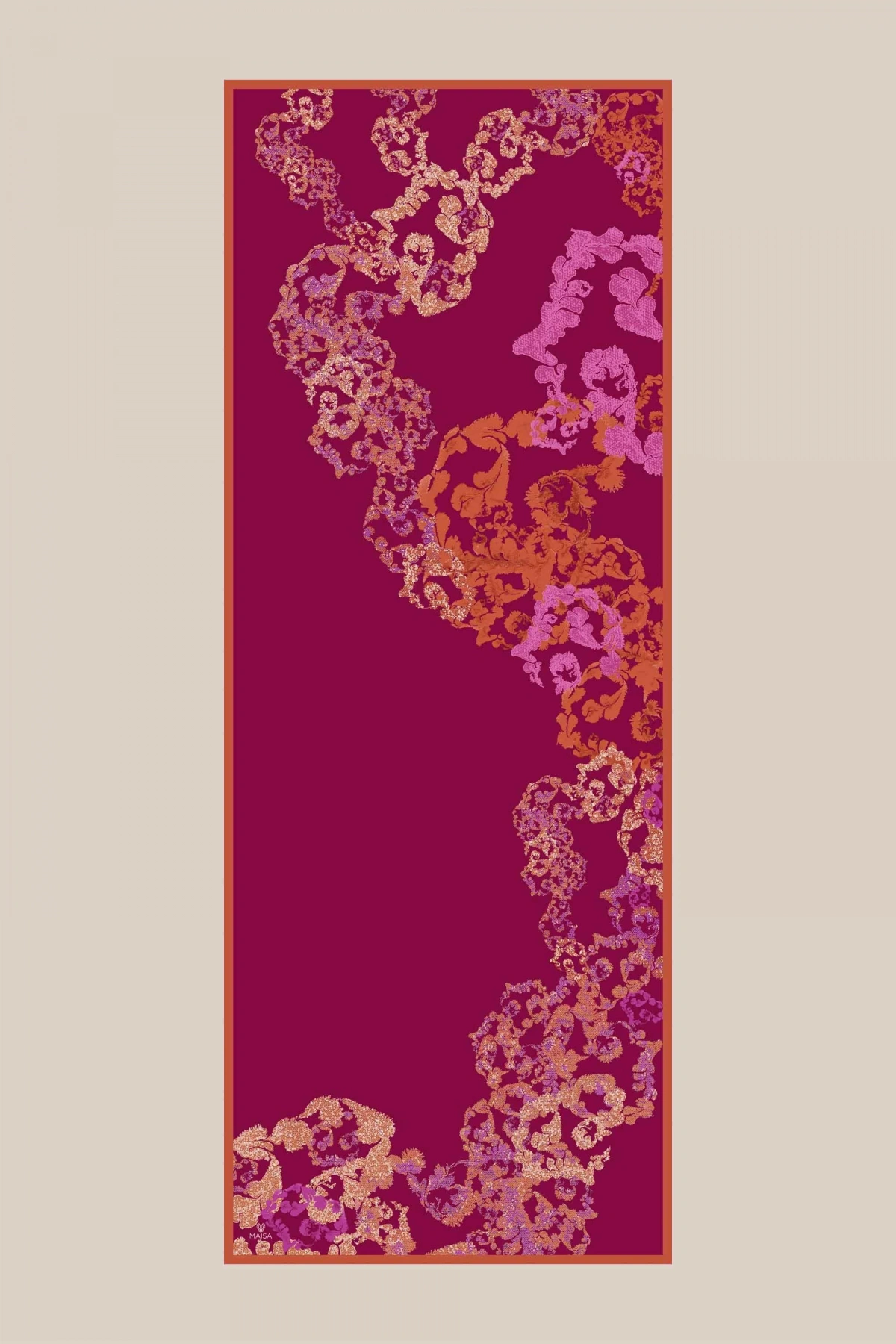 Maisa LAGÜN FLOŞ VİSKON ŞAL 70*190 CM - FUŞYA