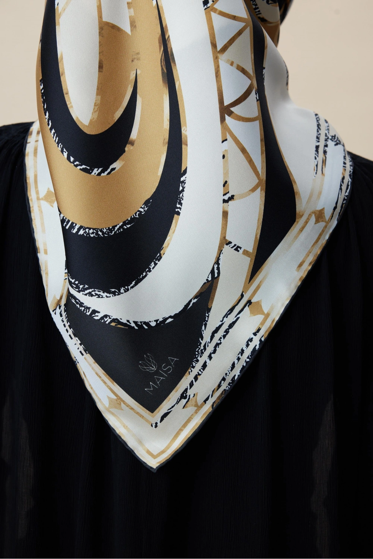 Maisa ATOL TİVİL İPEK EŞARP 90*90 CM - GOLD