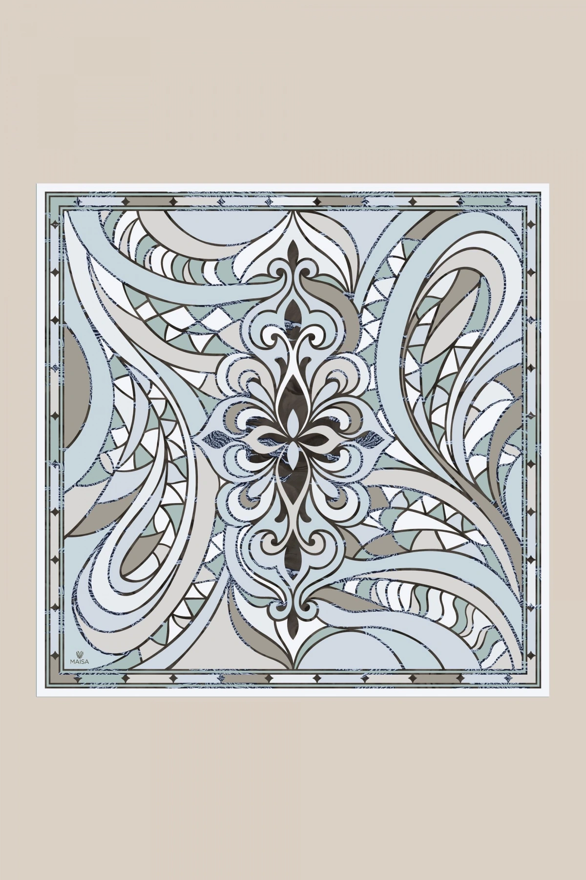 Maisa ATOL TİVİL İPEK EŞARP 90*90 CM - MİNT YEŞİLİ