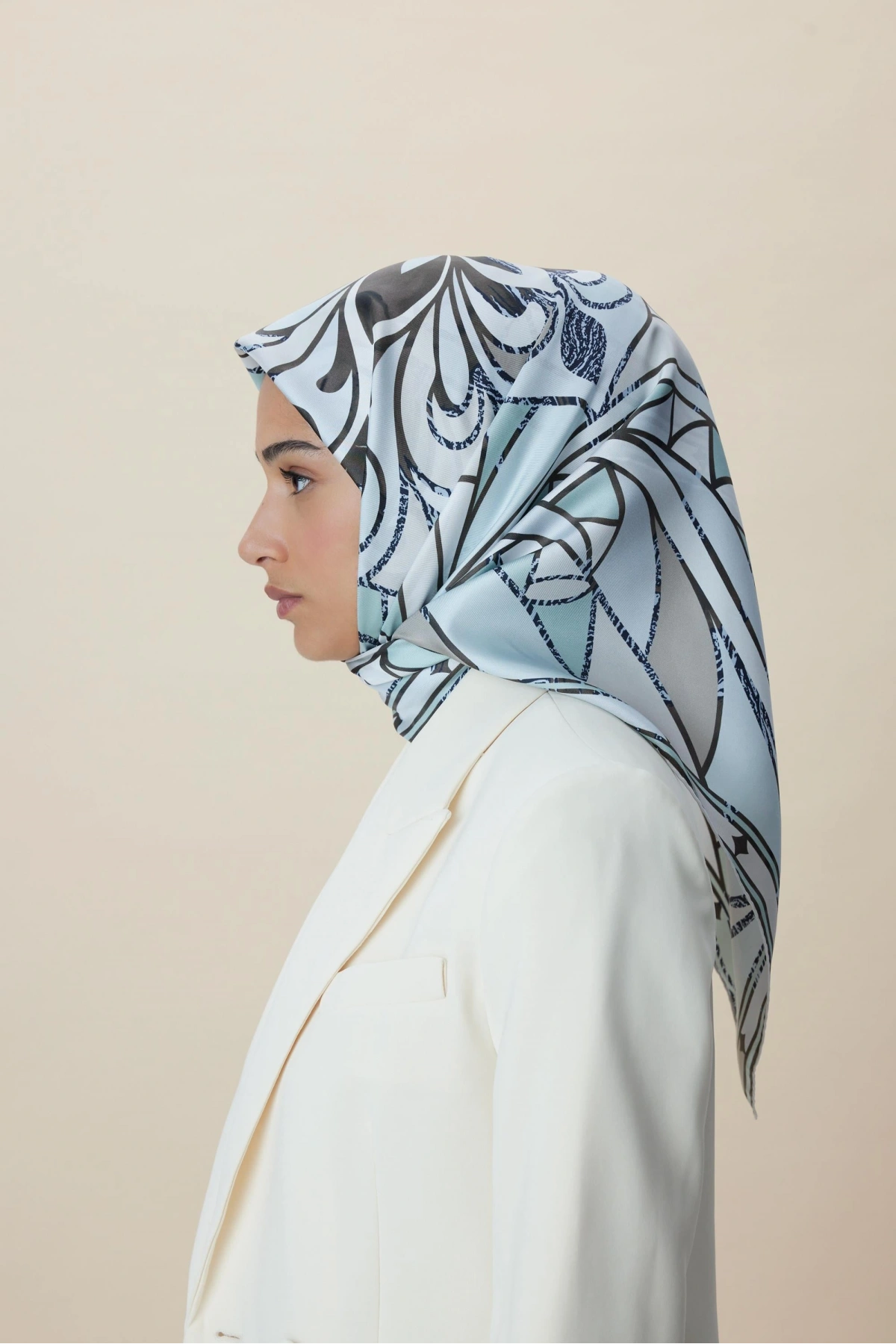 Maisa ATOL TİVİL İPEK EŞARP 90*90 CM - MİNT YEŞİLİ