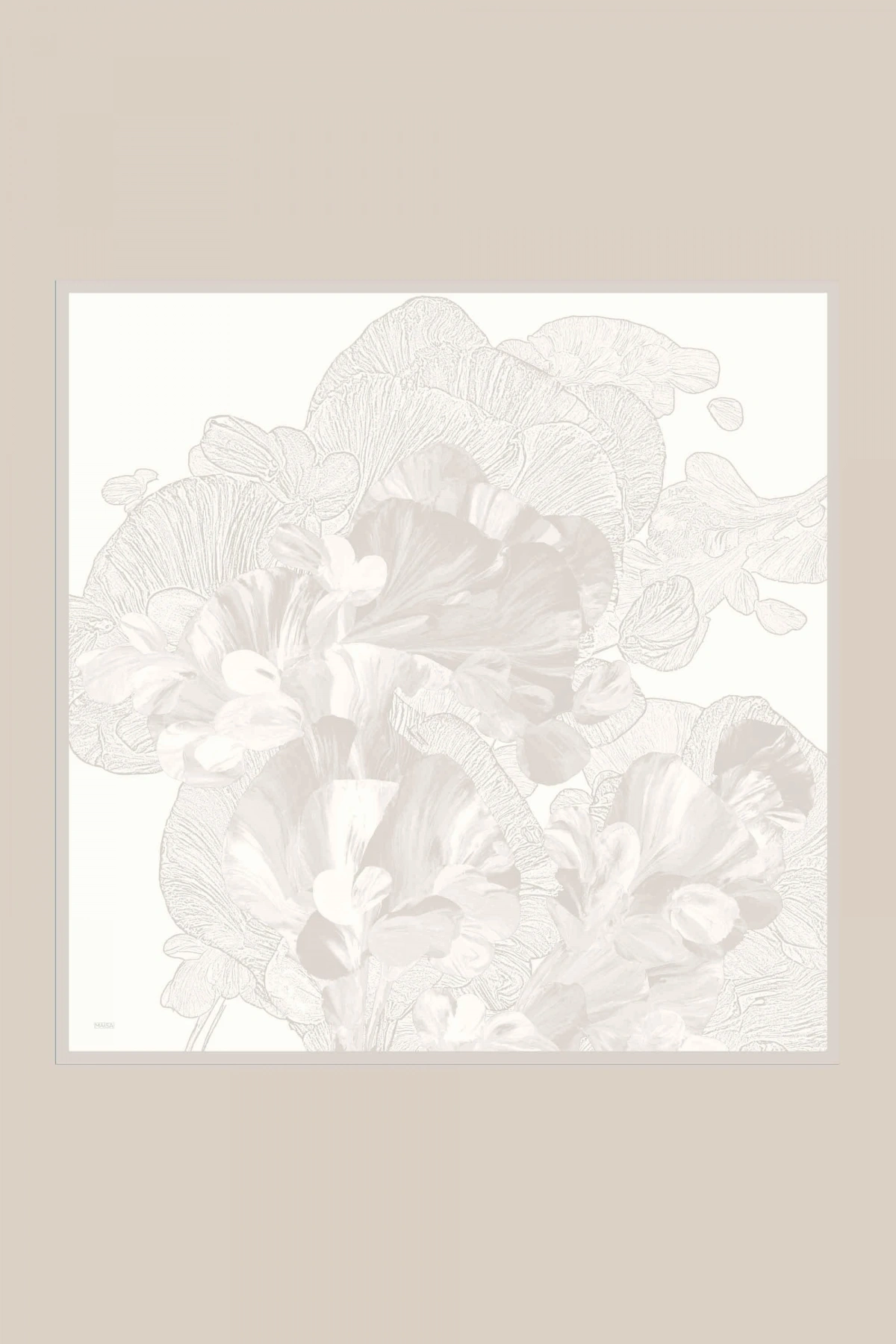 Maisa NÜVE TİVİL İPEK EŞARP 90*90 CM - AÇIK BEJ