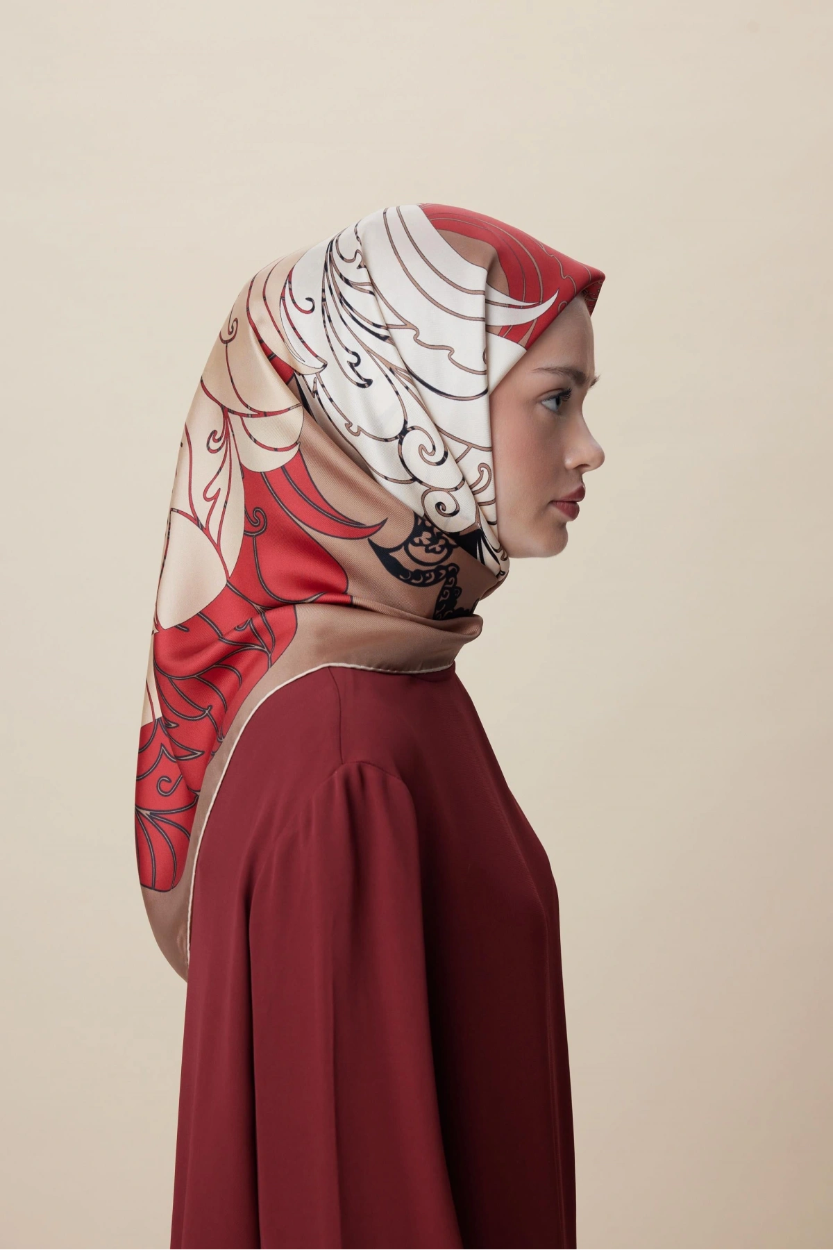 Maisa SAFİ TİVİL İPEK EŞARP 90*90 CM - CAMEL