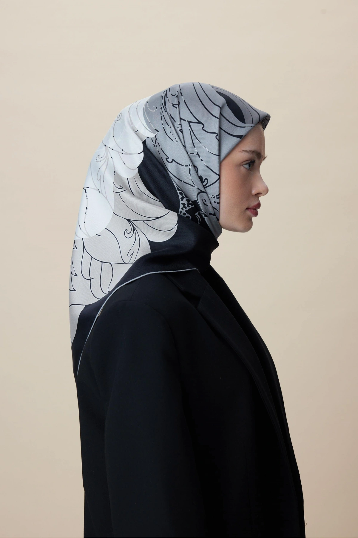 Maisa SAFİ TİVİL İPEK EŞARP 90*90 CM - SİYAH