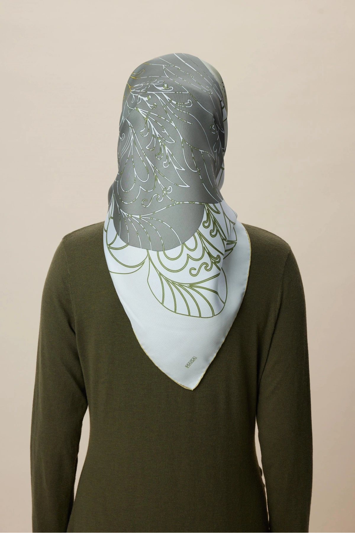 Maisa SAFİ TİVİL İPEK EŞARP 90*90 CM - YEŞİL