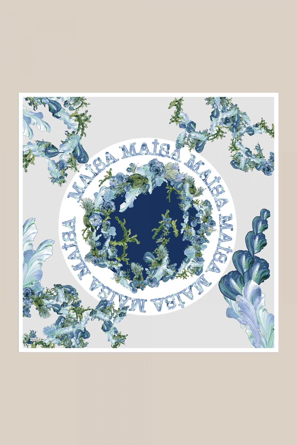 AHU TİVİL İPEK EŞARP 90*90 CM - PETROL MAVİ