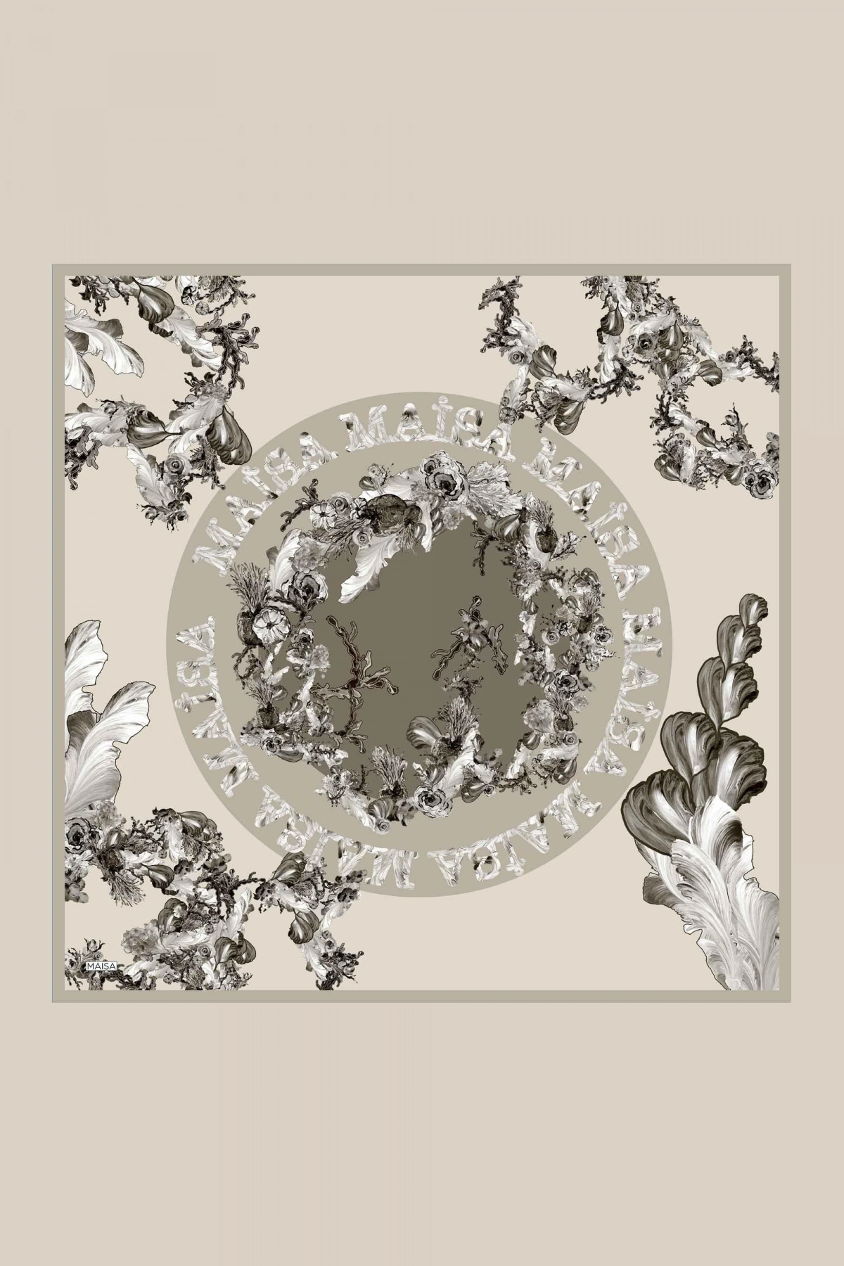 AHU TİVİL İPEK EŞARP 90*90 CM - VİZON