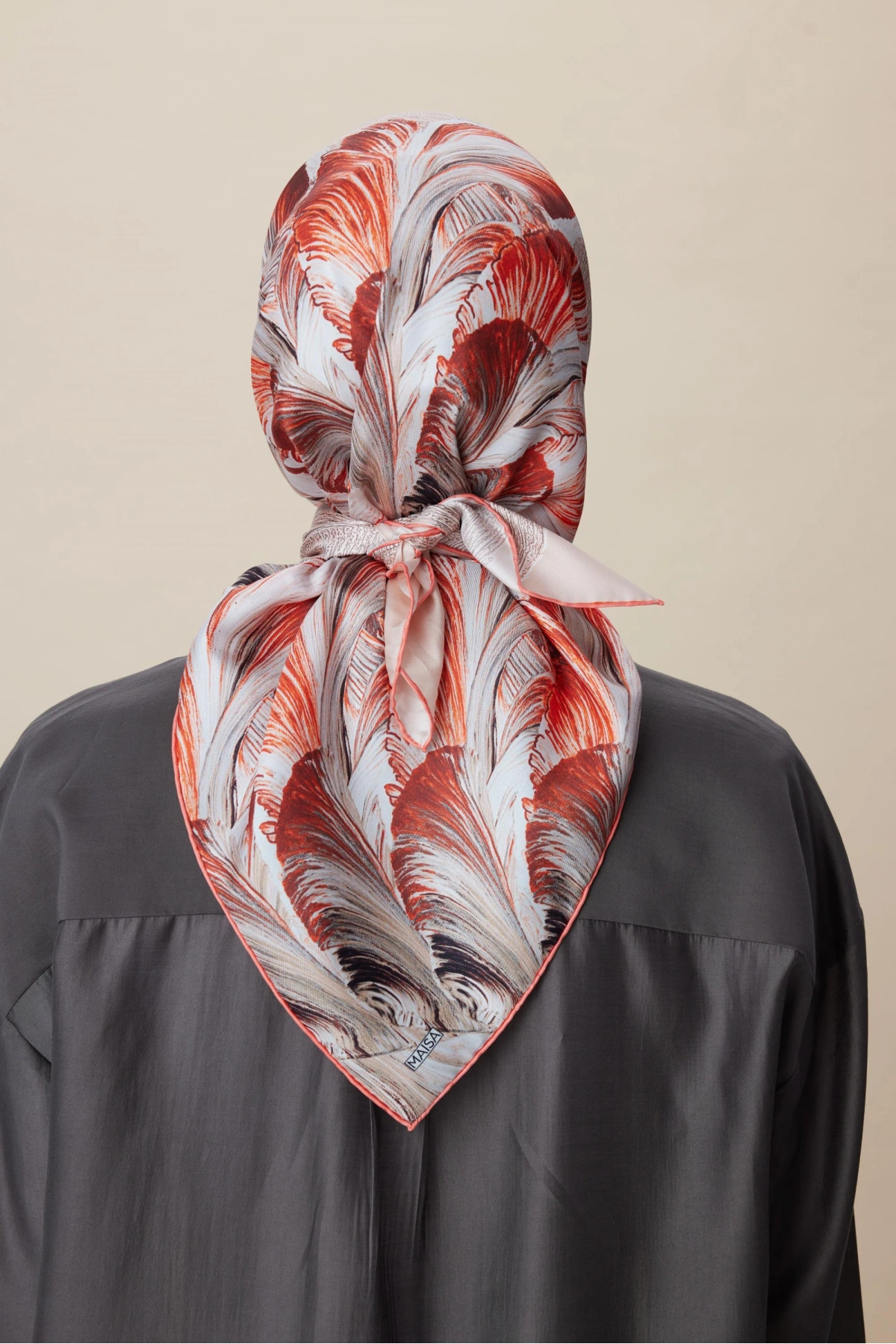 Maisa LUNA TİVİL İPEK EŞARP 90*90 CM - MERCAN