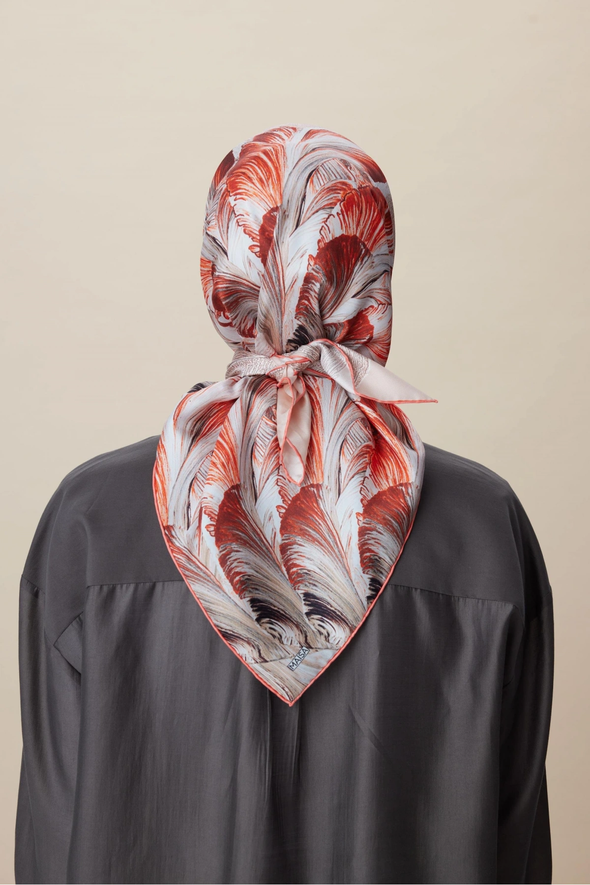 Maisa LUNA TİVİL İPEK EŞARP 90*90 CM - MERCAN