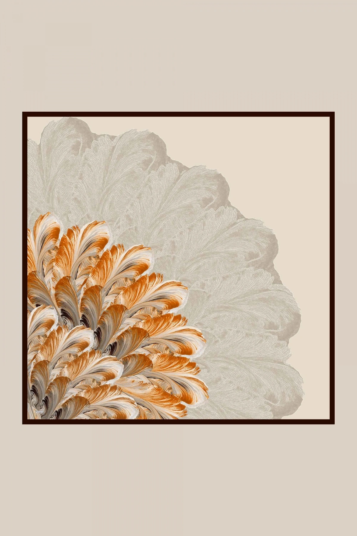 Maisa LUNA TİVİL İPEK EŞARP 90*90 CM - VİZON