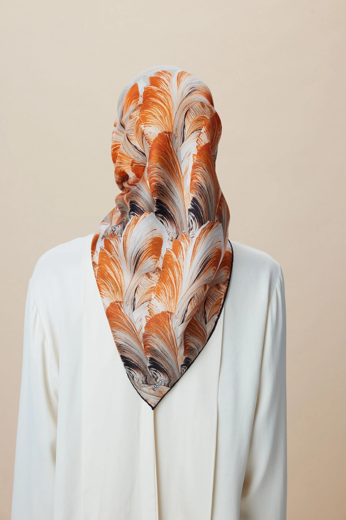 Maisa LUNA TİVİL İPEK EŞARP 90*90 CM - VİZON