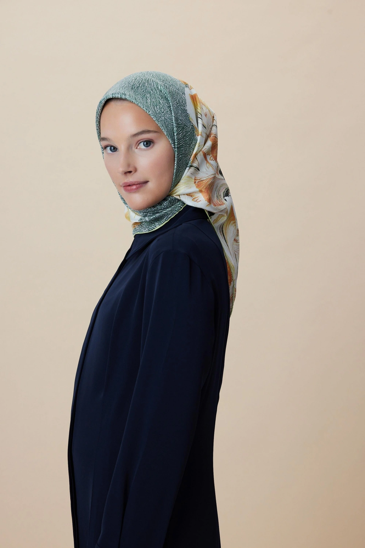 Maisa LUNA TİVİL İPEK EŞARP 90*90 CM - YEŞİL