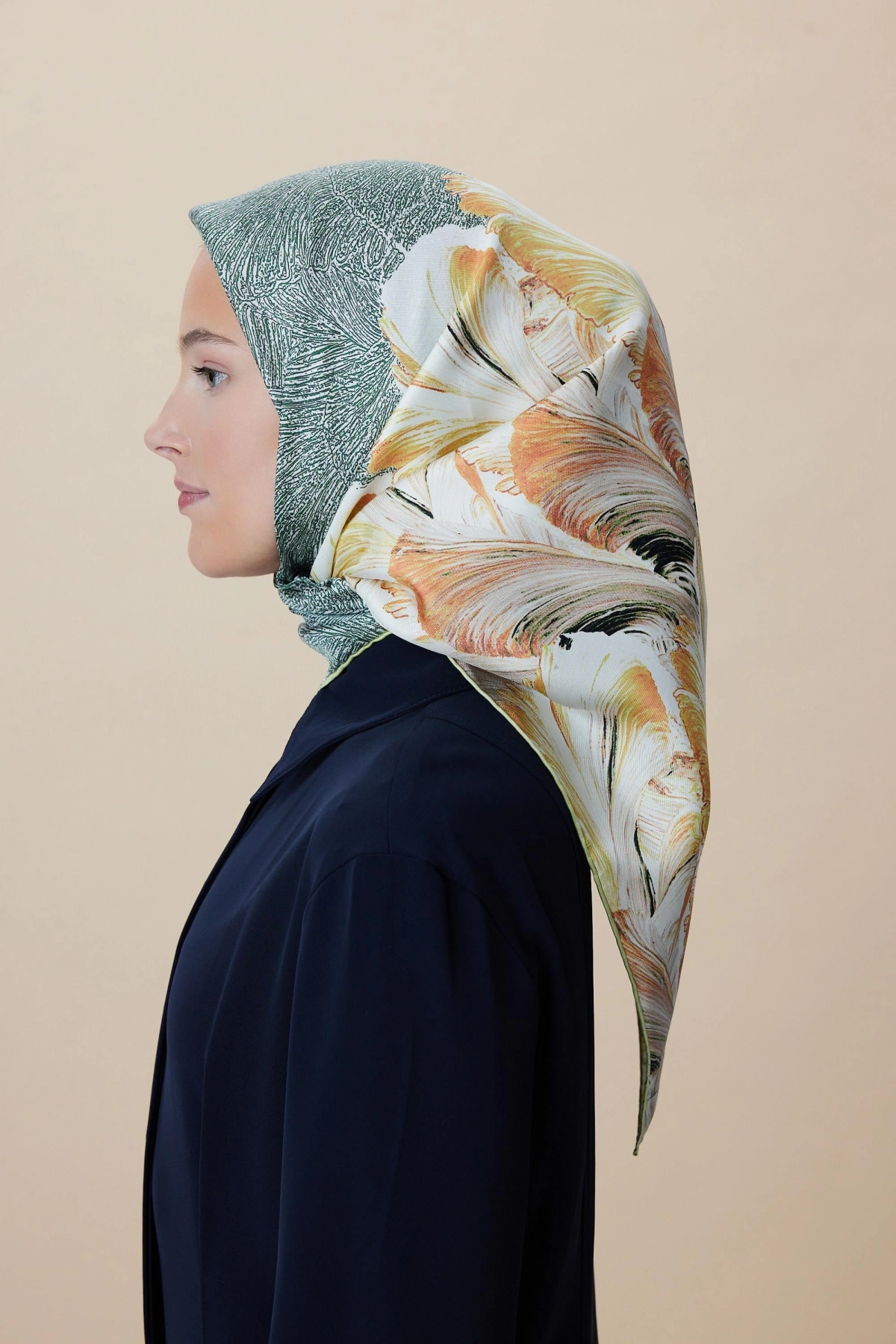 Maisa LUNA TİVİL İPEK EŞARP 90*90 CM - YEŞİL