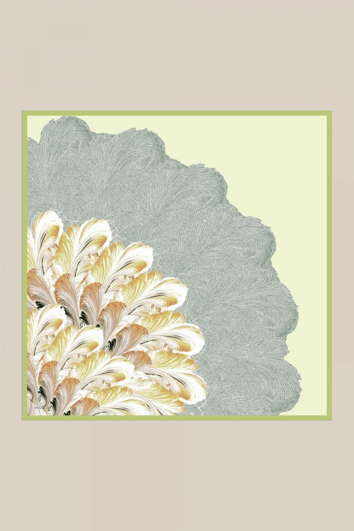 Maisa LUNA TİVİL İPEK EŞARP 90*90 CM - YEŞİL