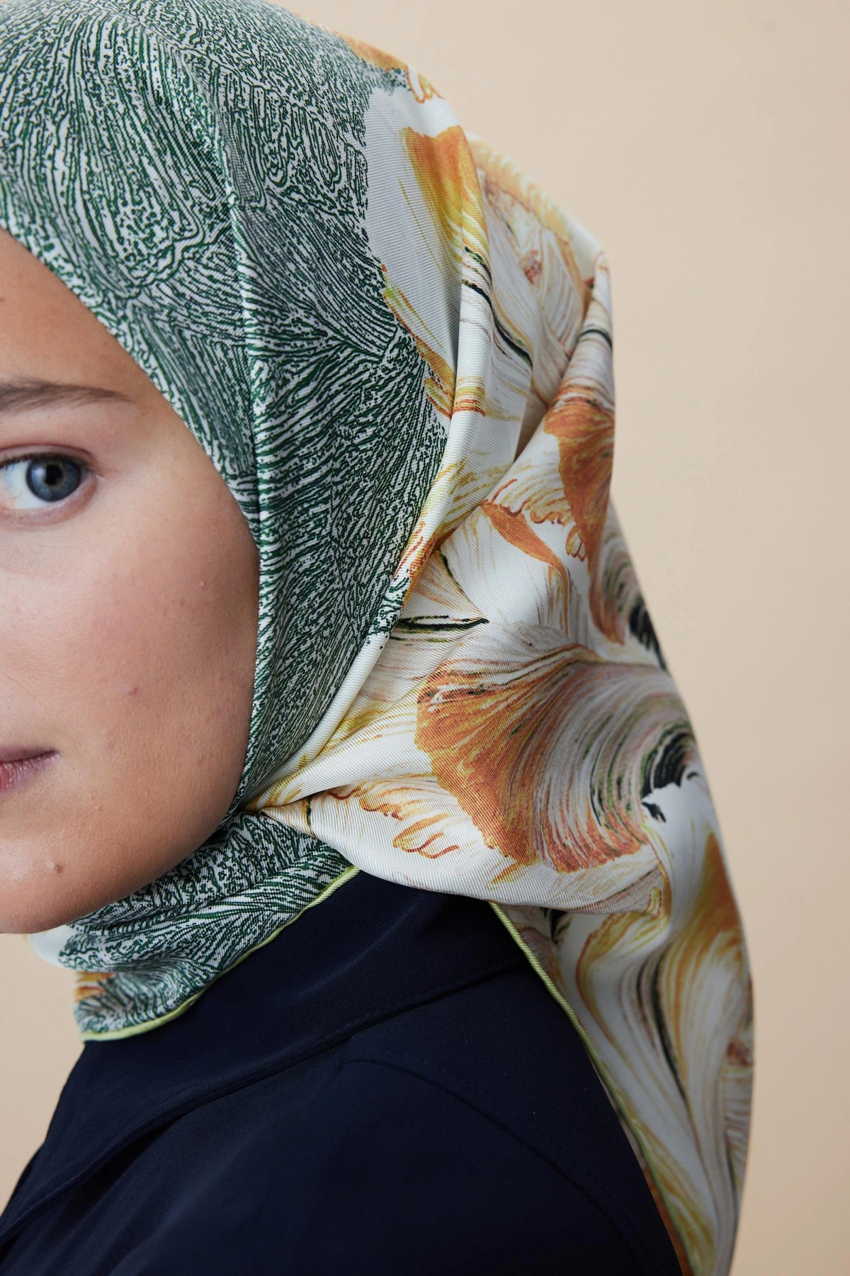 Maisa LUNA TİVİL İPEK EŞARP 90*90 CM - YEŞİL